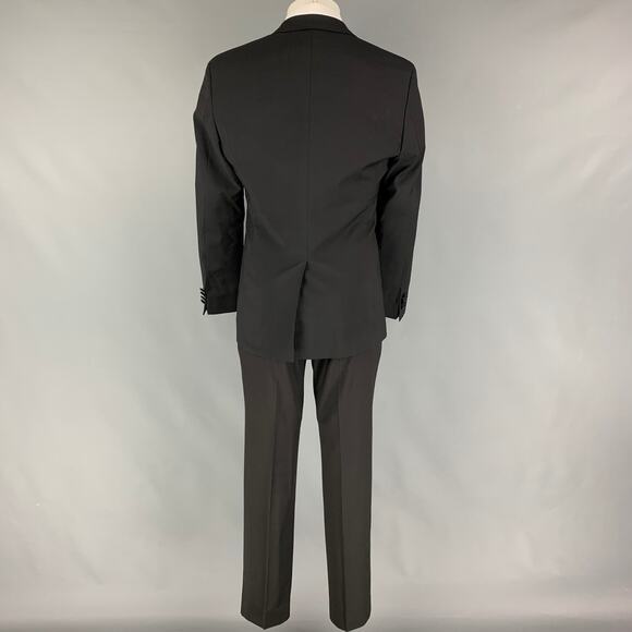CALVIN KLEIN COLLECTION Size 36 Black Wool Notch Lapel Tuxedo Suit - Picture 3 of 9